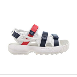Fila Women's Disruptor Sandals Size 10 White Red Navy Blue